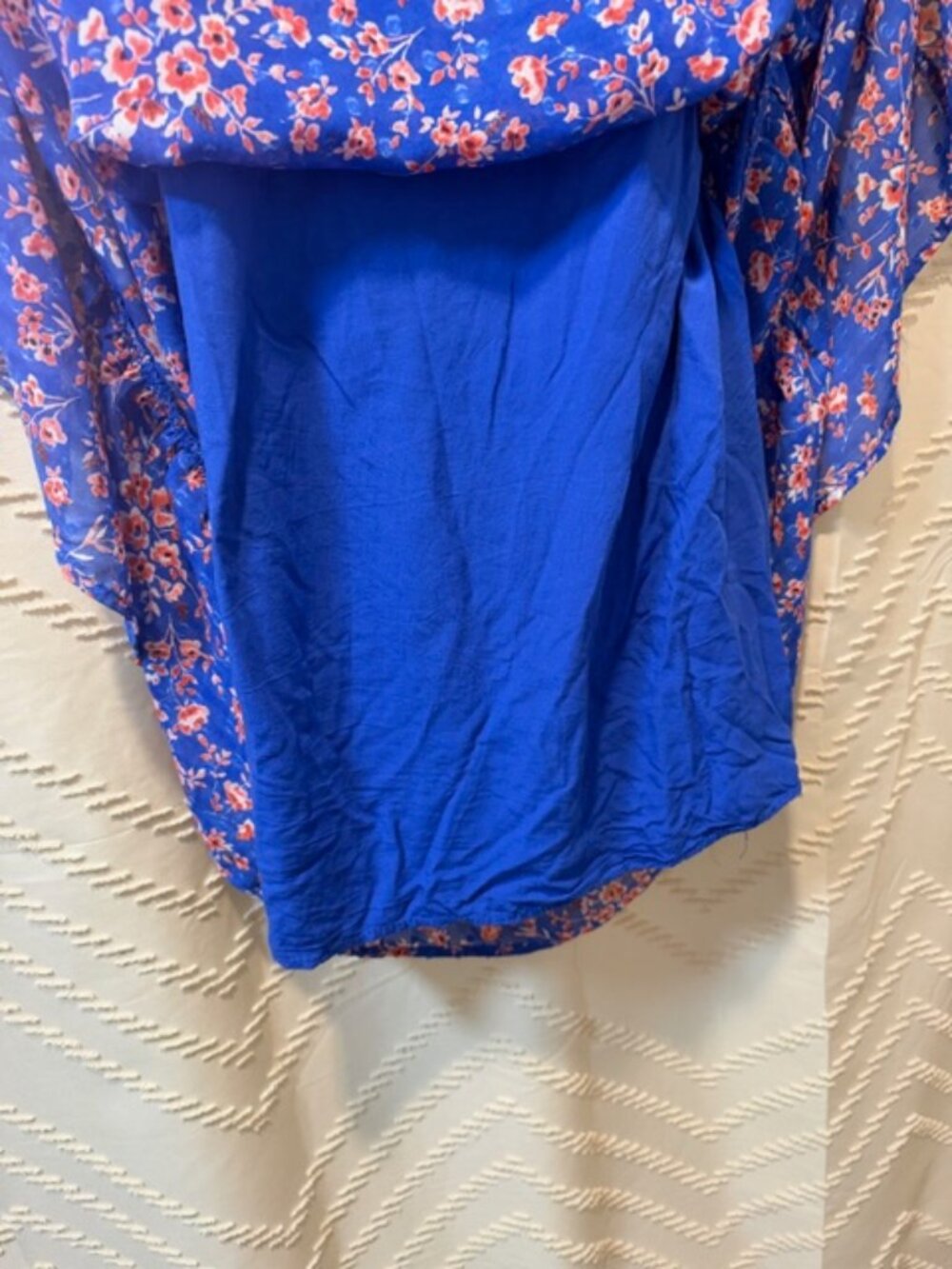 Berthie Paris Blue Floral Ruffle Tiered Midi Dress - Picture 9 of 14
